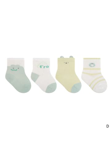 MUNADUNA 4er-Set 'Grünes Krokodilchen' Baby Sommersocken
