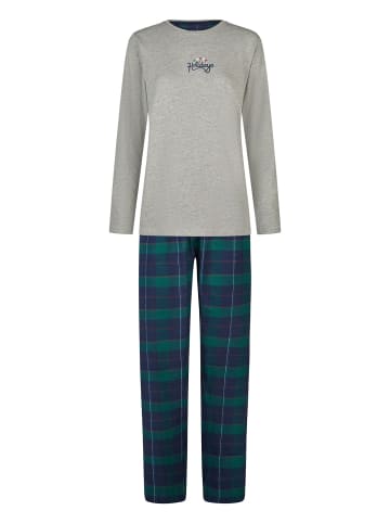 Happy Shorts Pyjama Christmas in grey mel./ green/ navy check