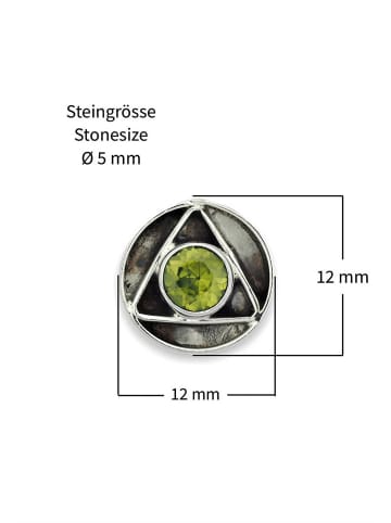 mantraroma 925er Silber - Ohrstecker (L) 12 x (B) 12 mm mit Peridot facettiert