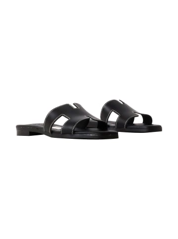 Oh! my Sandals Flache Ledersandalen Schwarz