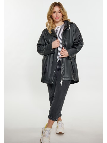 Schmuddelwedda Damen Curvy Regenmantel in Schwarz