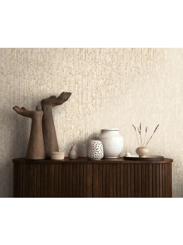 A.S. Création Tapete Sculptural Lines in Cremebeige