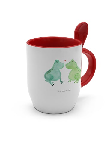 Mr. & Mrs. Panda Tasse mit Löffel Frosch Liebe ohne Spruch in Weiß