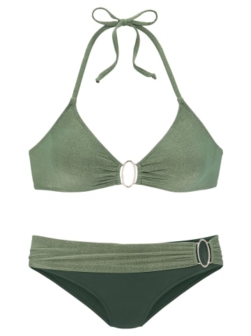JETTE Triangel-Bikini in oliv