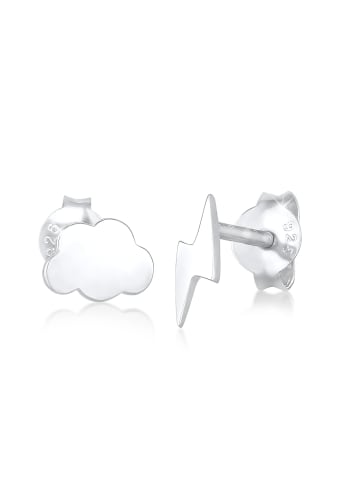 Elli Ohrringe 925 Sterling Silber Blitz, Wolke in Silber