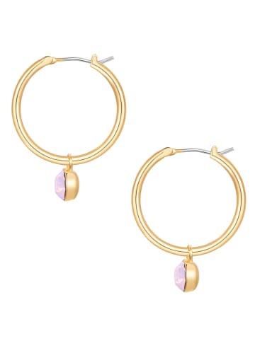 Lulu & Jane Creolen aus Messing mit Glaskristall in gelbgold