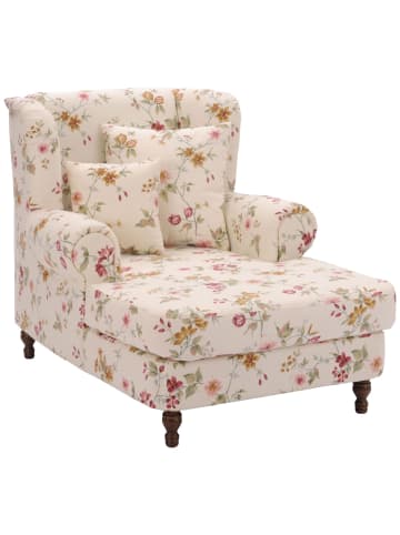 58 aufm Kessel SESSEL XXL Karley Bezug Flachgewebe Buche nussbaum dunkel / weiß