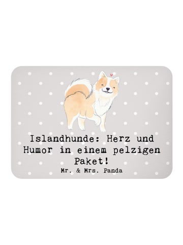 Mr. & Mrs. Panda Magnet für Pinnwand Islandhund Freude mit Spruch in Grau Pastell