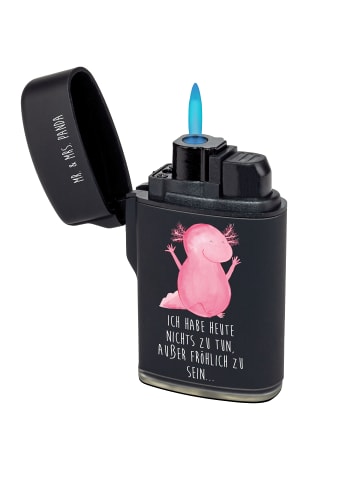 Mr. & Mrs. Panda Feuerzeug Axolotl Hurra mit Spruch in Schwarz