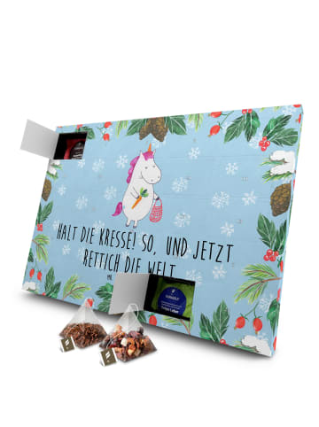 Mr. & Mrs. Panda Tee Adventskalender Einhorn Gemüse mit Spruch in Eisblau