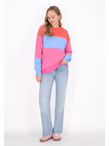 myMo Women Sweatshirt in Pink Blue Multicolor