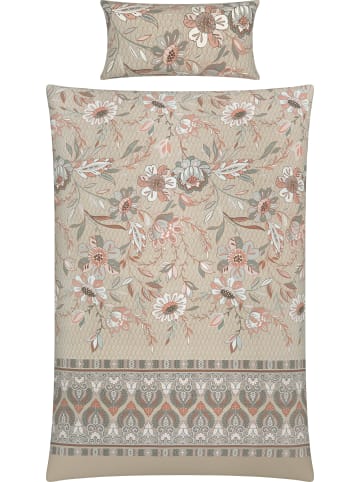 REDBEST Satin Bettwäsche in beige-grau