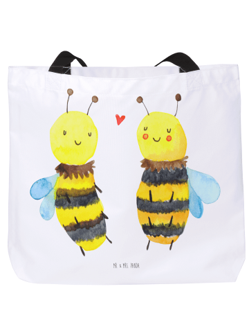 Mr. & Mrs. Panda Tasche Biene Verliebt ohne Spruch in Weiß