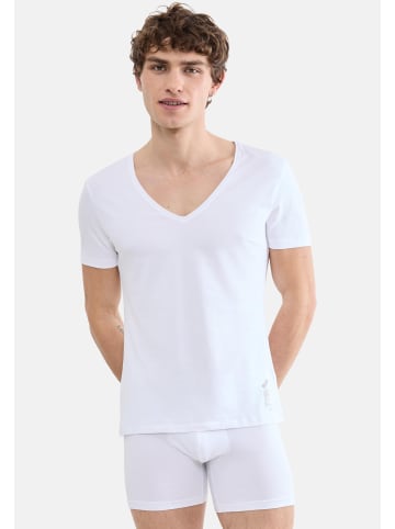 Sloggi Unterhemd / Shirt Kurzarm SLG Base in Weiß / schwarz