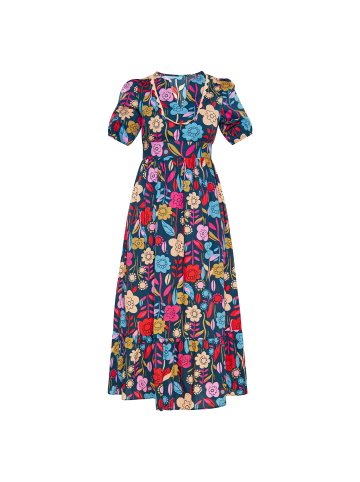 Usha Women Dress in blue multicolor