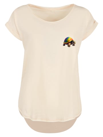 F4NT4STIC Long Cut T-Shirt Rainbow Turtle LONG TEE in Whitesand