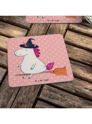 Mr. & Mrs. Panda Pappuntersetzer Einhorn Hexe ohne Spruch in Rot Pastell