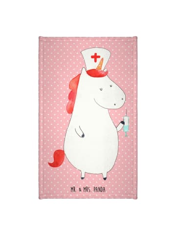 Mr. & Mrs. Panda Handtuch Einhorn Krankenschwester ohne Spruch in Rot Pastell