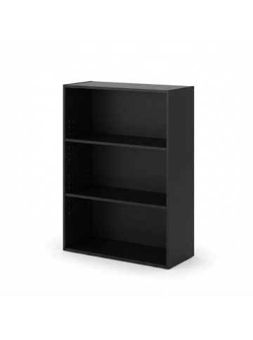 relaxdays Bücherregal in Schwarz - (B)60 x (H)82 x (T)24 cm