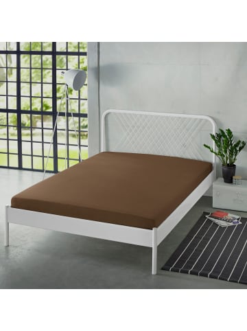 Erwin Müller Single-Jersey Spannbettlaken Freising in dunkelbraun