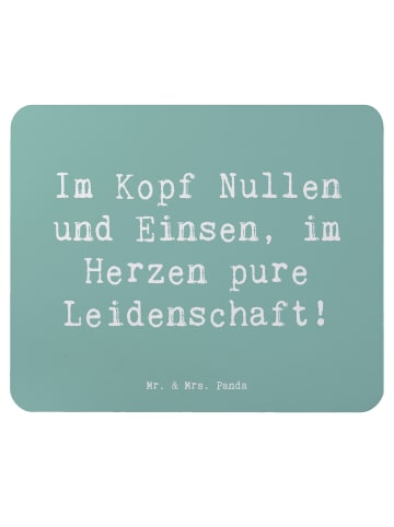Mr. & Mrs. Panda Mousepad Spruch Programmierer Herz mit Spruch in Meeresbrise