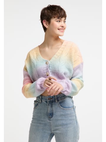 myMo Damen Strickjacke in Regenbogen Mehrfarbig