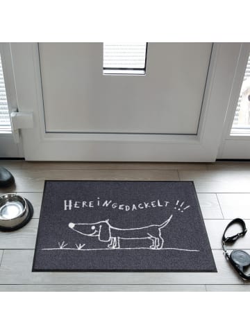 Salonloewe Fußmatte Hereingedackelt in anthrazit