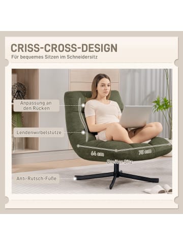 HOMCOM Loungesessel-75L x 95B x 90H cm-Grün