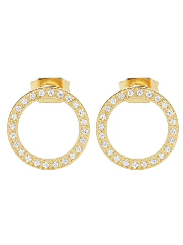 Adeliás Damen Ohrringe – Ohrstecker aus Edelstahl mit Strass Steinchen in gold