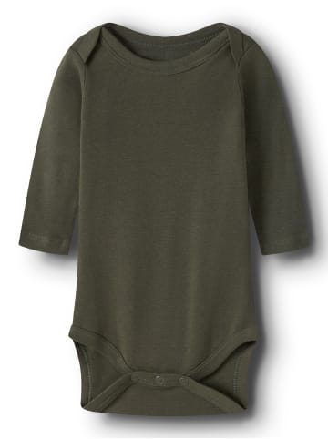 TWO SOON Langärmeliger Body in Olive Night
