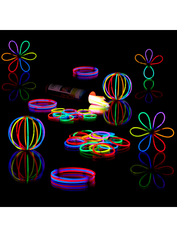 relaxdays 200 x Knicklicht in 7-Farb-Mix