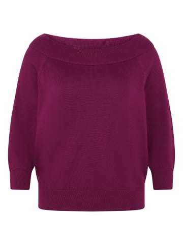 Zero  Strickpullover mit Carmenausschnitt in Magenta Purple