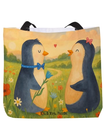 Mr. & Mrs. Panda Shopper Tasche Pinguin Pärchen Design ohne Spruch in Weiß