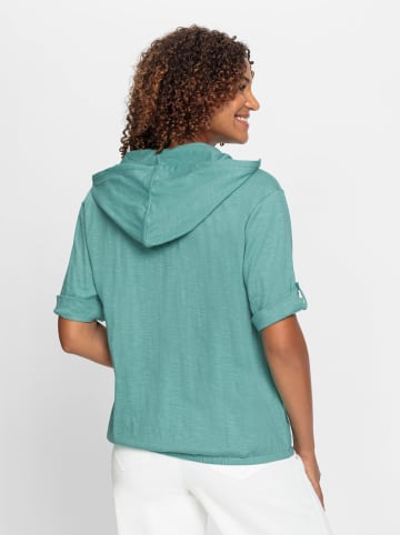 WITT WEIDEN Kapuzen-Shirt in salbei-ecru-bedruckt