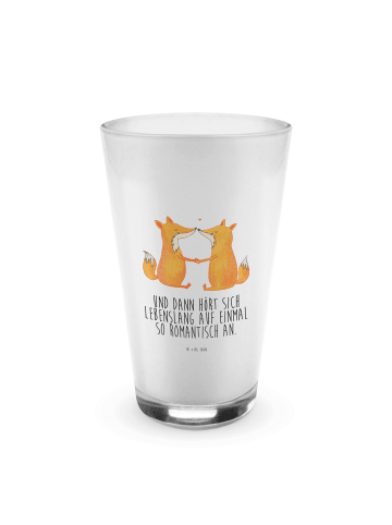 Mr. & Mrs. Panda Blümchentailglas Füchse Liebe mit Spruch in Transparent