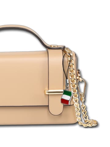 Florence Florence Handtasche Leder taupe, dunkelbeige ca. 19cm