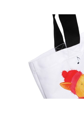 Mr. & Mrs. Panda Tasche Fuchs Sänger mit Spruch in Weiß