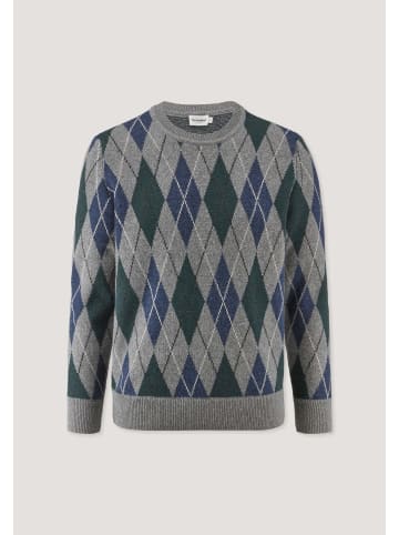 Hessnatur Hessnatur Argyle Strickpullover Regular aus Schurwolle und Bio-Baumwolle in grau