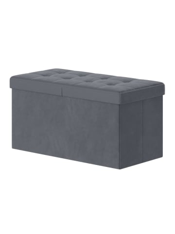 SONGMICS Sitztruhe Island in Grau - (B)76 x (H)38 x (T)38 cm