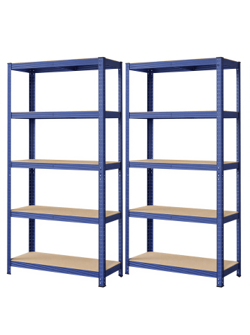 SONGMICS 2er-Set: Schwerlastregal Cozory in Blau - (B)90 x (H)180 x (T)40 cm