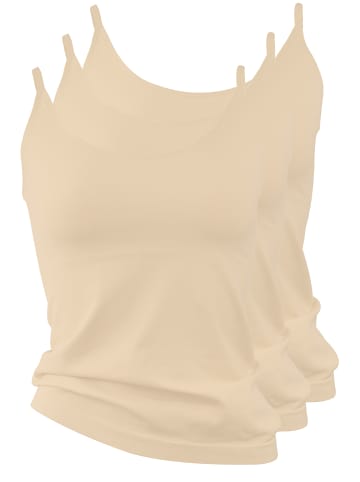 Yenita® Spaghetti Top - Unterhemd 3er Set in haut