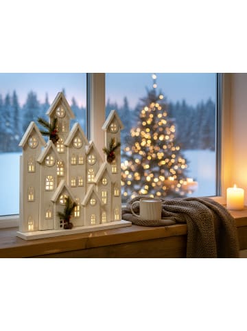 Beliani LED Deko MAAVESI in Weiß/Grün - (W) 50 x (H) 53 x (L) 8 cm