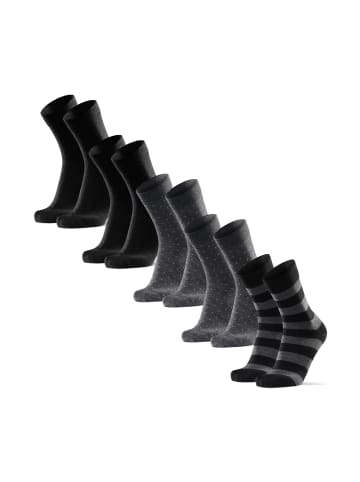 DANISH ENDURANCE Socken Merino Dress in Black/Grey Dots/ Grey Stripes