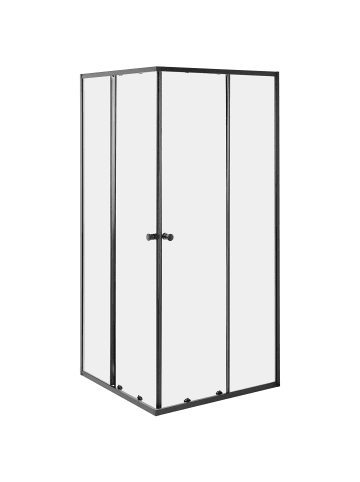 Beliani Duschkabine HUAPI in Schwarz - (W) 90 x (H) 190 x (L) 90 cm