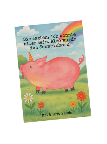 Mr. & Mrs. Panda Wanddeko Einhorn Schwein Design mit Spruch in Weiß