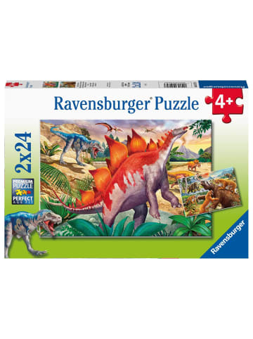 Ravensburger Ravensburger Kinderpuzzle 05179 - Wilde Urzeittiere - 2x24 Teile Puzzle für...