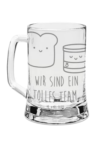 Mr. & Mrs. Panda Gravur Bierkrug Toast Marmelade mit Spruch in Transparent