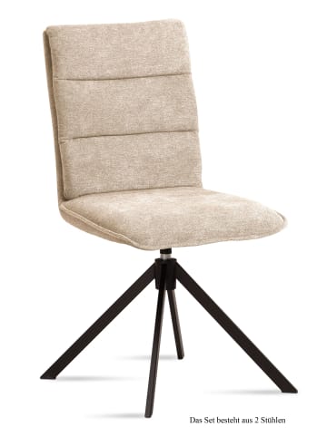 58 aufm Kessel ESSZIMMERSTUHL drehbar (2er-Set) Dekava 47x92x60 Schwarz/Natur