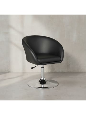 KADIMA DESIGN Loungesessel LIFT | Retro-Design, Höhenverstellbar, Trompetenfuß in Schwarz