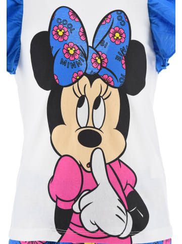 Disney Minnie Mouse 2tlg. Outfit: Schlafanzug Sommer Shirt und Hose in Blau